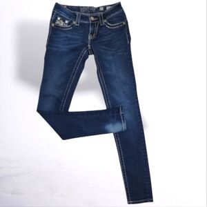 Miss Me Embellished Skinny Jeans Size 25 – Distressed Pocket Detail Inseam 31"